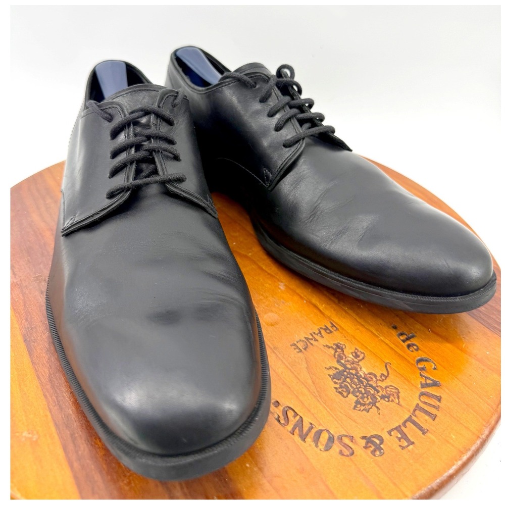 Cole Haan Hawthorn Dress Shoes Mens 9.5 Black Leather Plain Toe Derby Heritage
